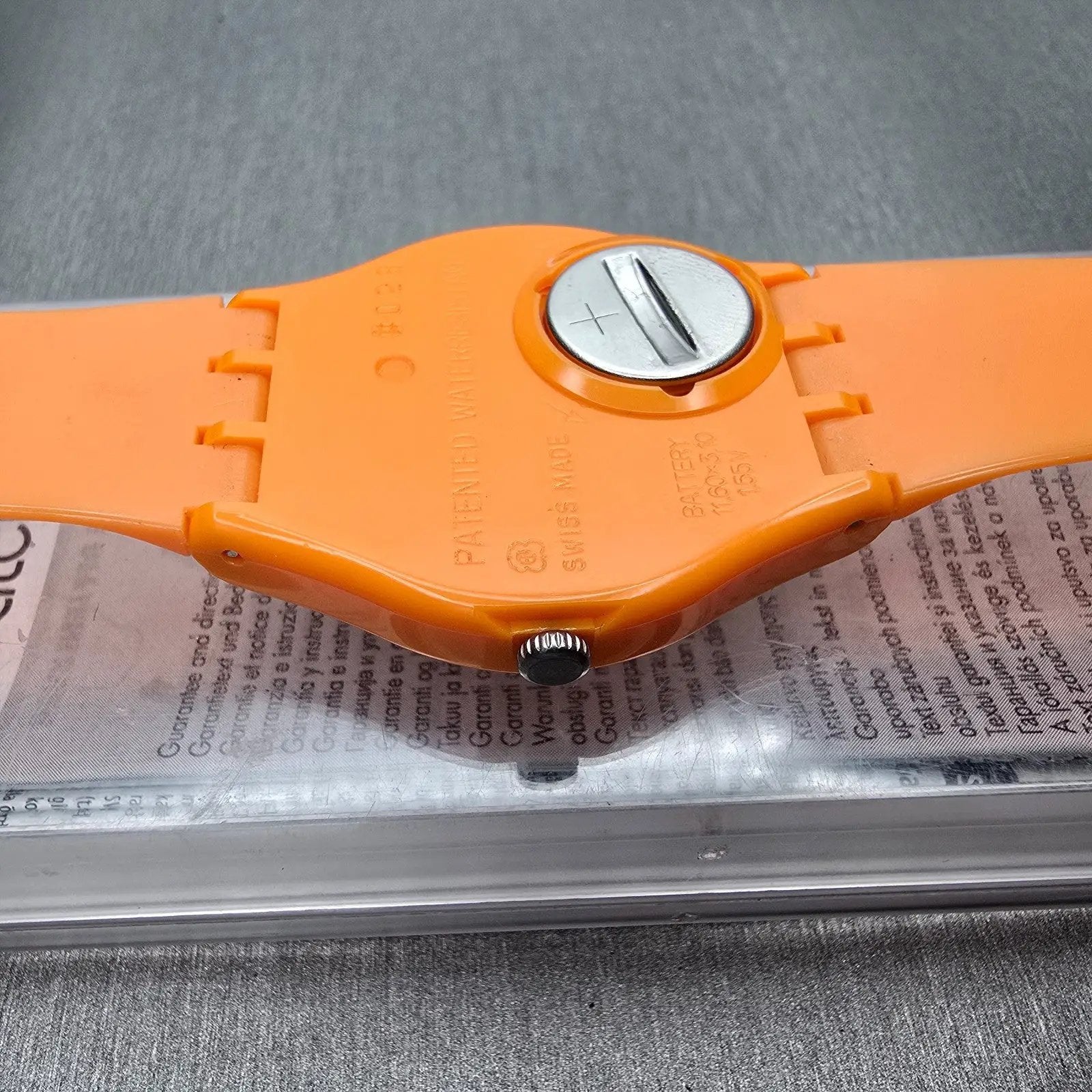 Swatch Fresh Papaya Watch Men 34mm Orange Dial Orange Tone GO105 New Battery10