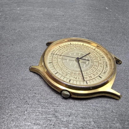 Hamilton Watch Men 34mm Champagne Dial Gold Round 9812U Operating Engineer PARTS6