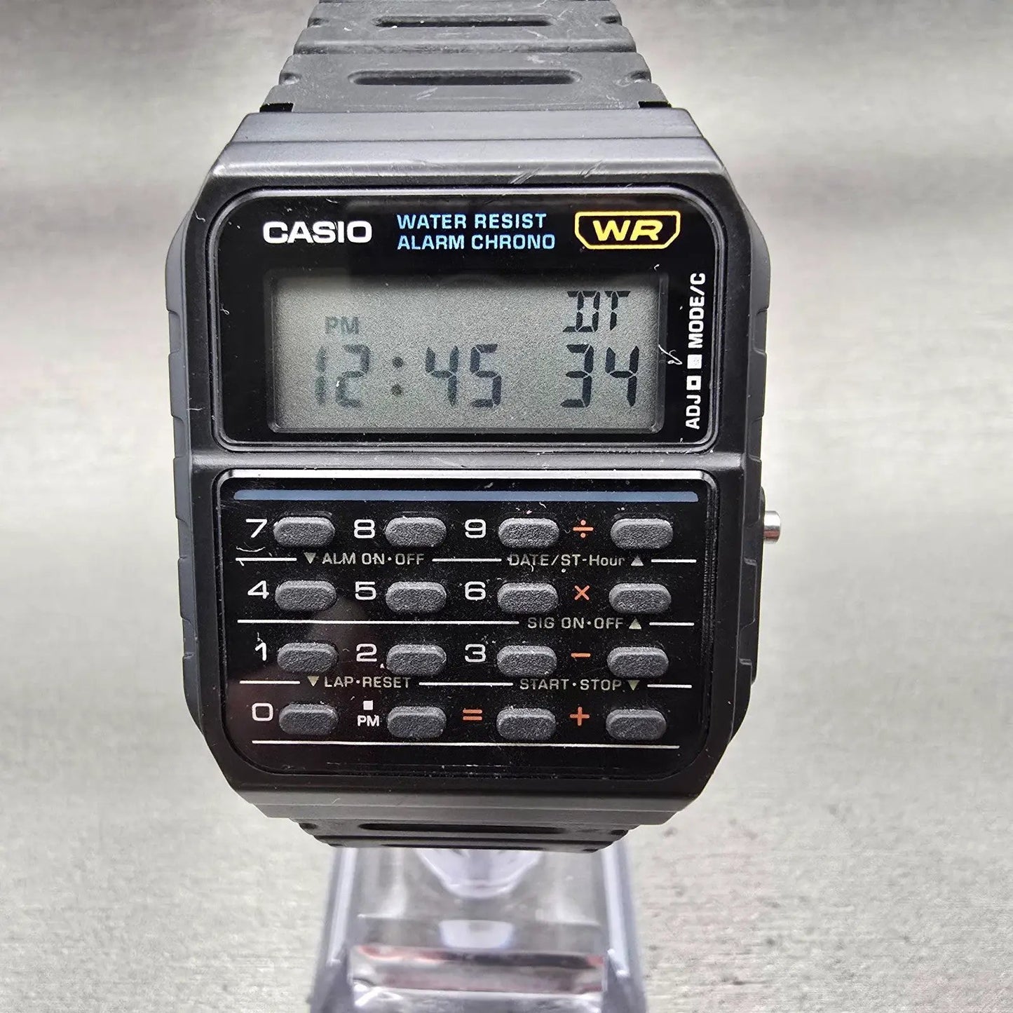 Casio Calculator CA-53W Watch Men 34mm Black Alarm Chronograph New Battery F1