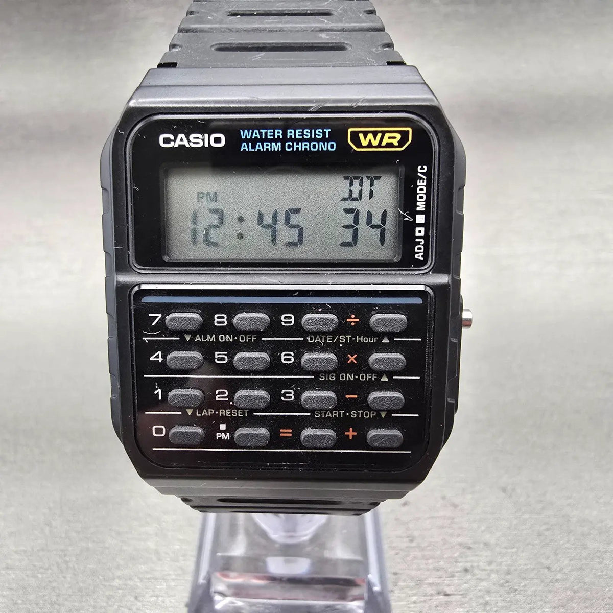 Casio Calculator CA-53W Watch Men 34mm Black Alarm Chronograph New Battery F1