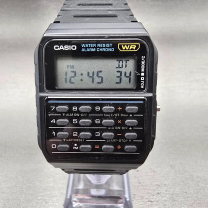 Casio Calculator CA-53W Watch Men 34mm Black Alarm Chronograph New Battery F1