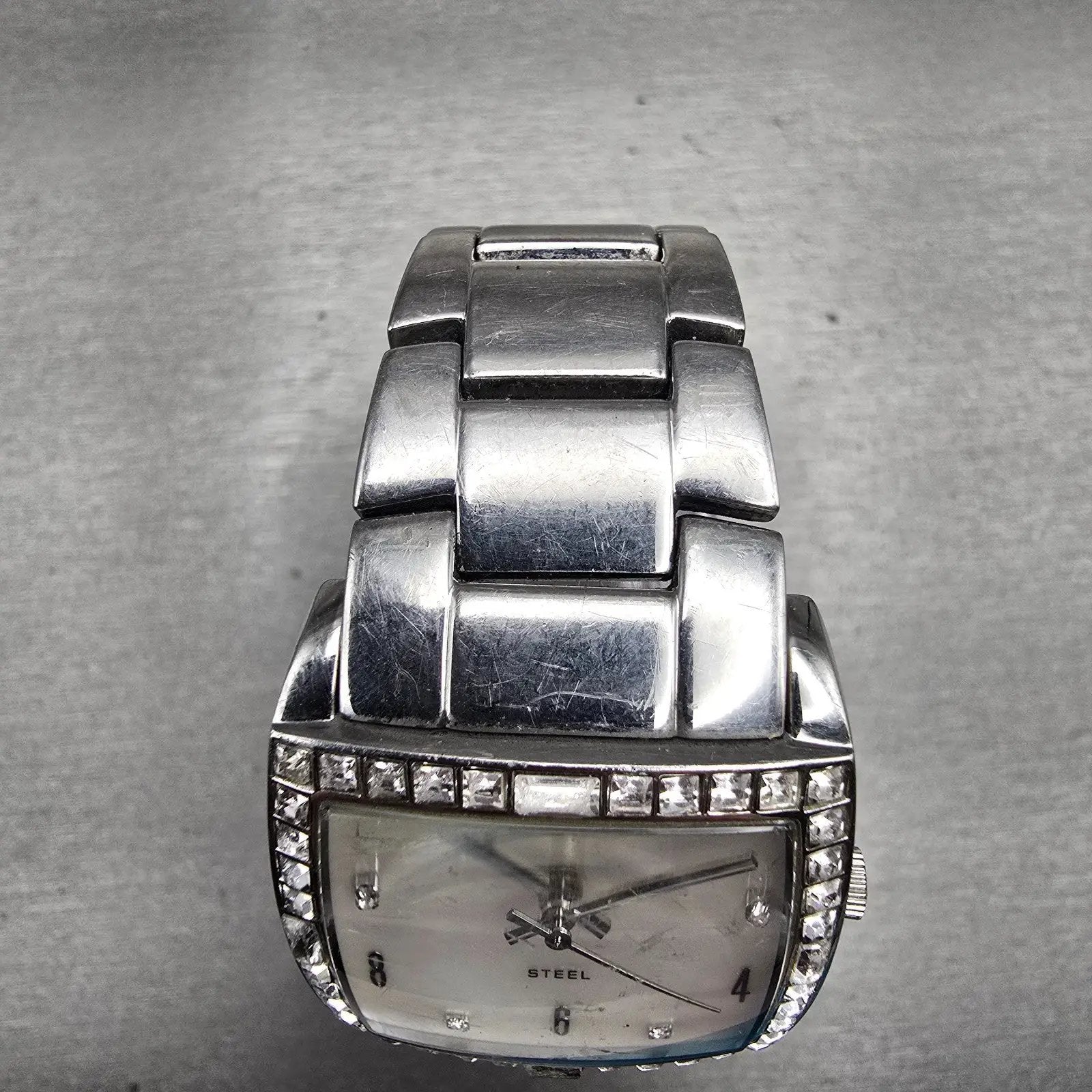 Skagen Watch Women 31mm MOP Dial Silver Tone Gemmed Rectangle N526SSX New Batt4