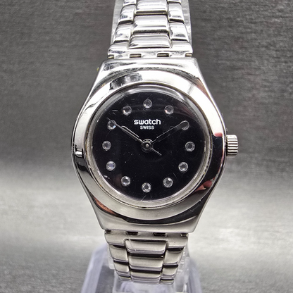 Swatch Irony Be Surprised Watch Women 25mm Black Dial Silver Tone YSS279G NewBat0