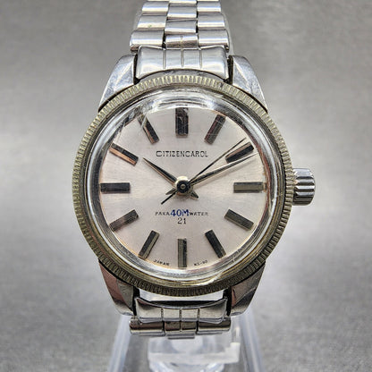 Citizen Carol Watch Women 25mm White Dial Steel Manual Wind 21 Jewels Runs