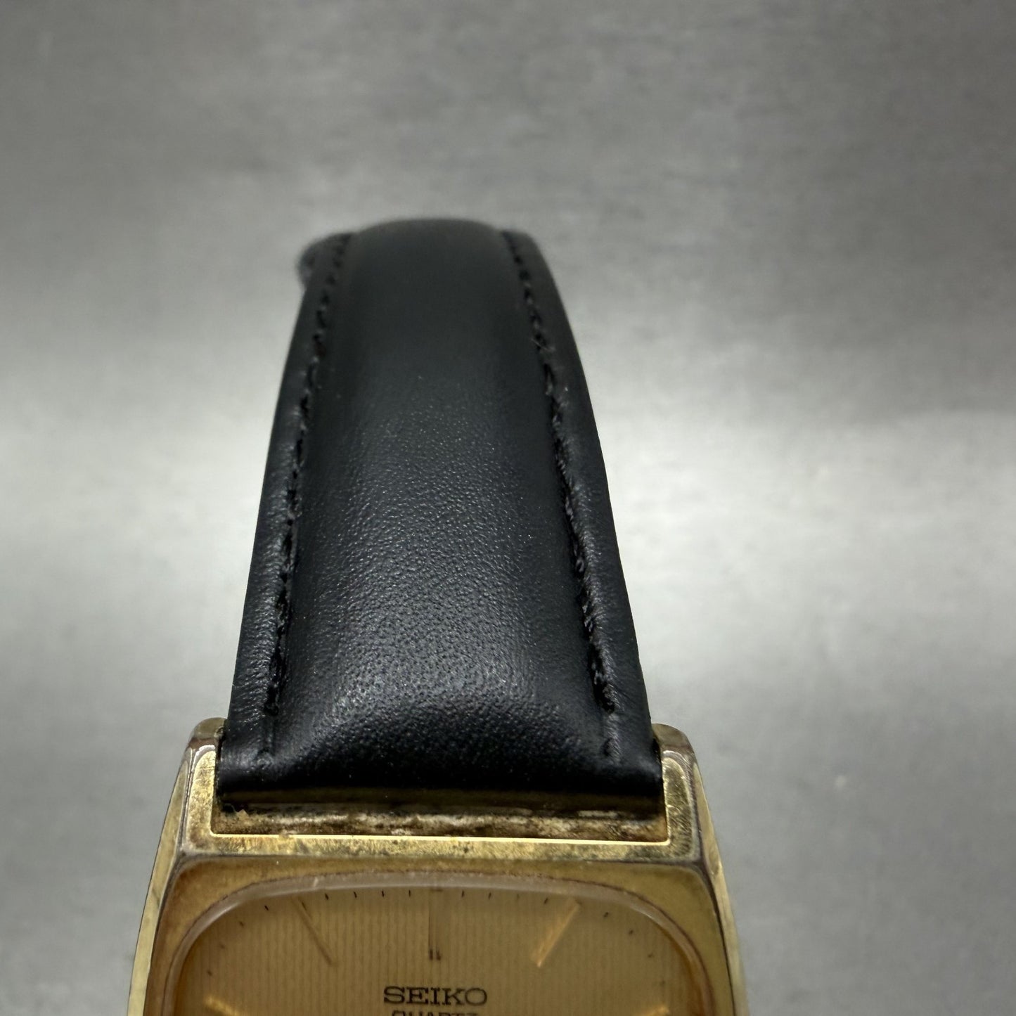 Seiko Tank Watch Men 28mm Champagne Dial Gold Tone Date 65325250 New Battery4