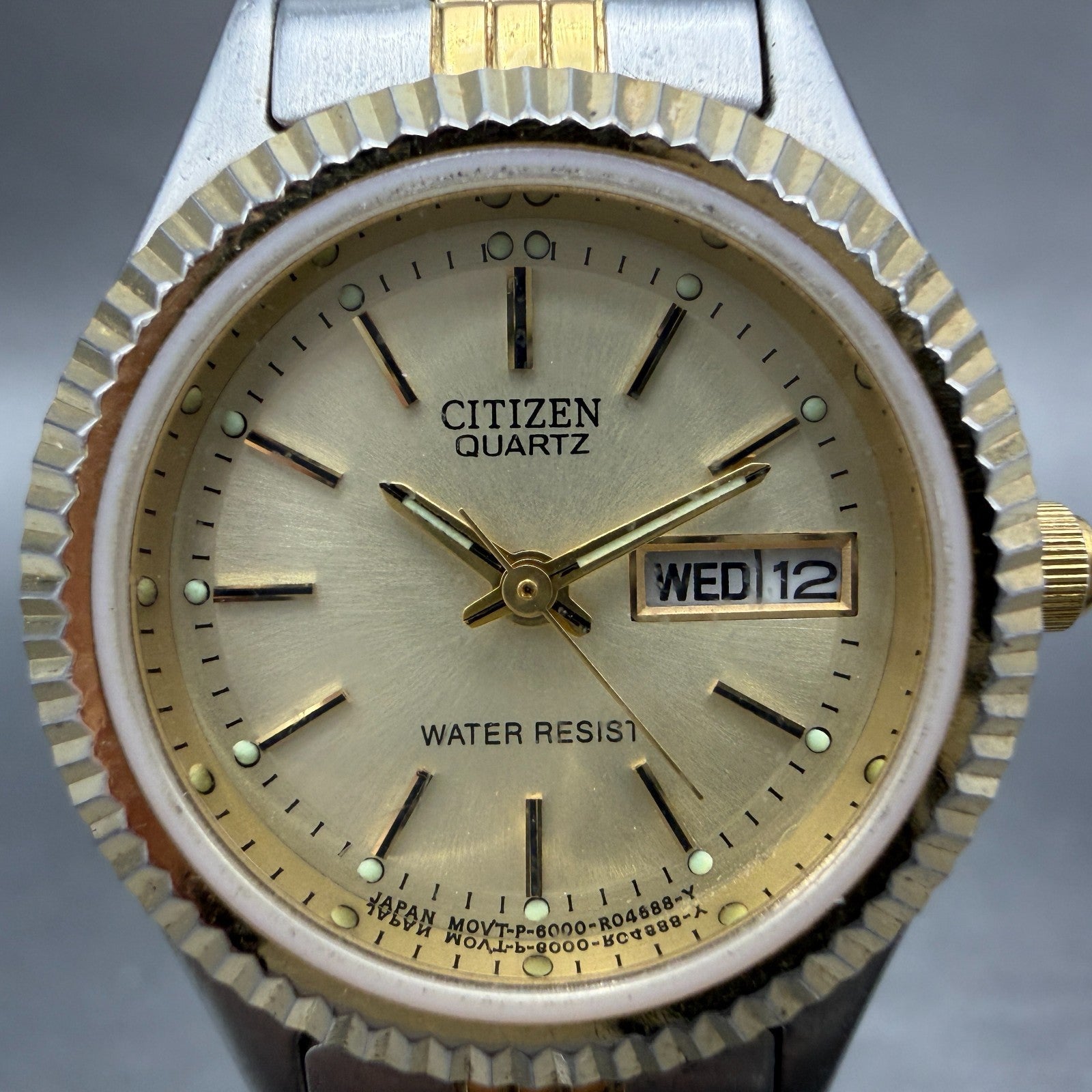 Citizen CQ Watch Women 25mm Champagne Dial Two Tone Daydate 6000-R00413 New Batt1