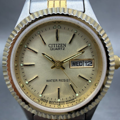 Citizen CQ Watch Women 25mm Champagne Dial Two Tone Daydate 6000-R00413 New Batt1