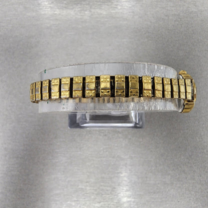 VTG Citizen Watch Women 16mm Black Dial Gold Tone Oval 5920-S52446 New Battery