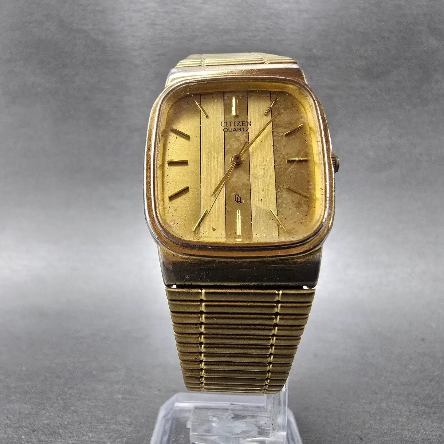 Citizen CQ Watch Men 27mm Champagne Dial Gold Tone Rectangle 6031-S23691 PARTS6