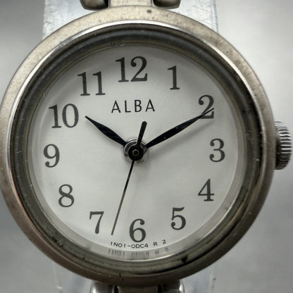 Seiko Alba Watch Women 20mm Silver Dial Silver Tone Round 1N01-0BE0 New Battery1