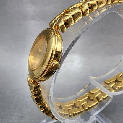 Seiko Watch Women 20mm Champagne Dial Gold Tone Round 1n001c70 New Battery2