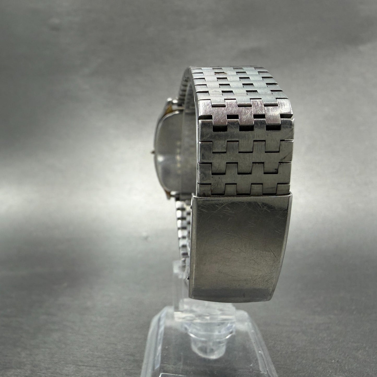 Seiko Tank Watch Men 31mm Black Dial Silver Tone Rectangle 6030-5190 PARTS8