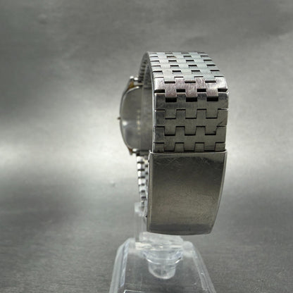 Seiko Tank Watch Men 31mm Black Dial Silver Tone Rectangle 6030-5190 PARTS8