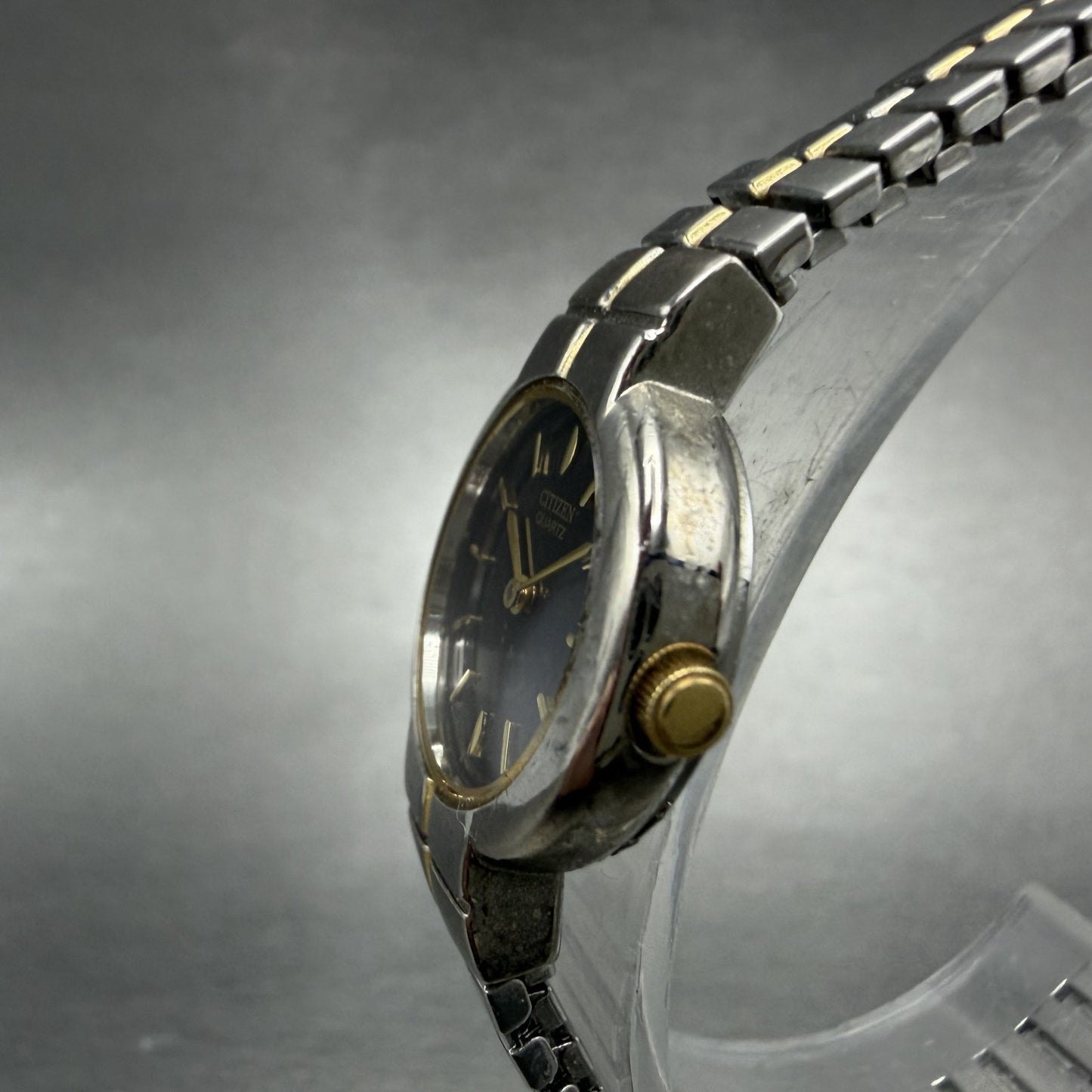 Citizen Watch Women 21mm Black Dial Two Tone Round 5920-S006007 New Battery AB2