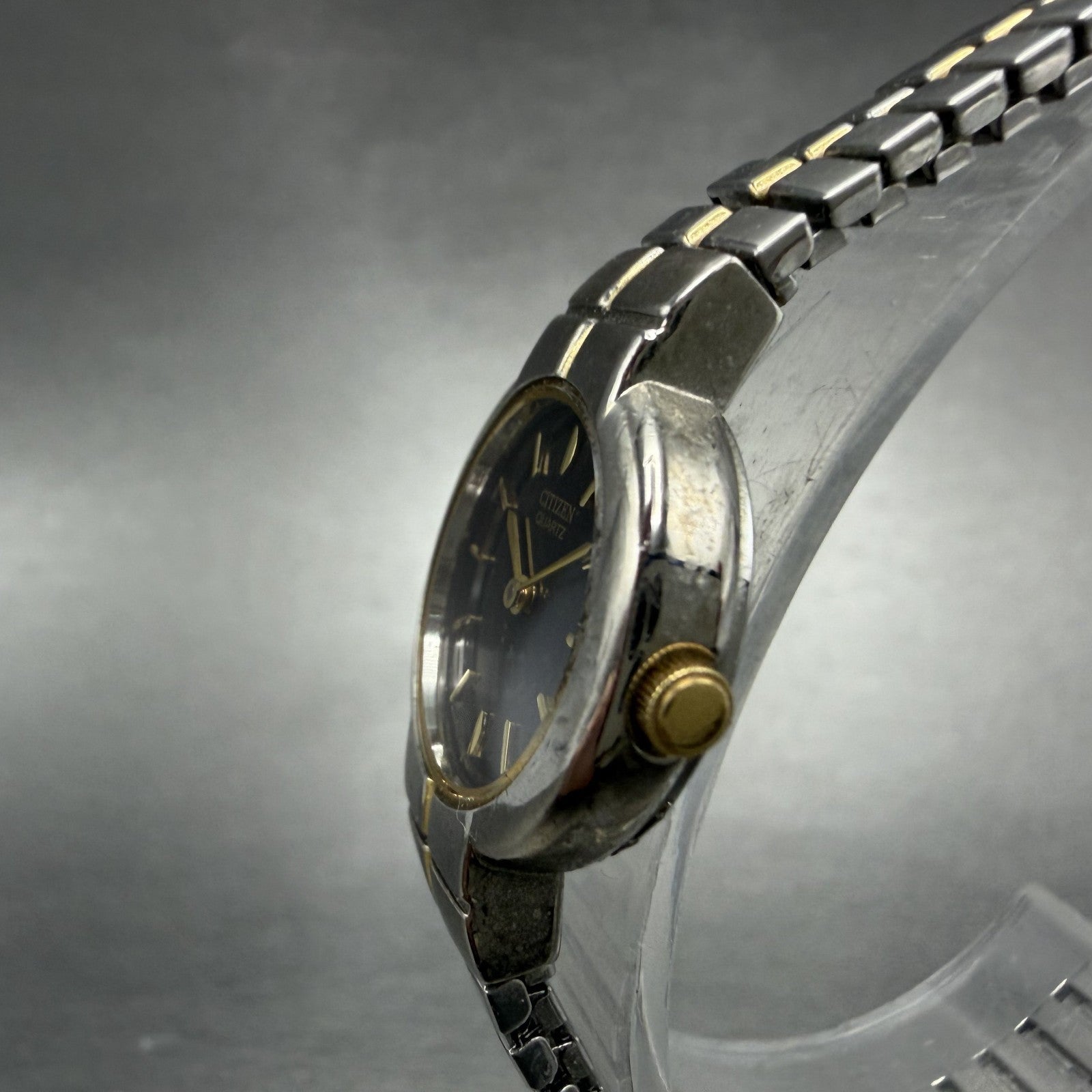Citizen Watch Women 21mm Black Dial Two Tone Round 5920-S006007 New Battery AB2