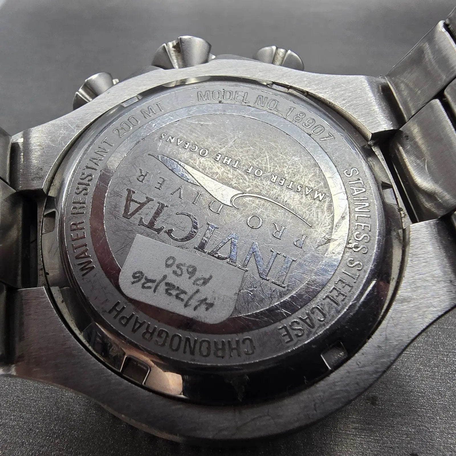 Invicta Pro Diver Chronograph Watch Men 50mm Blue Dial Steel Date 18907 New BatM9