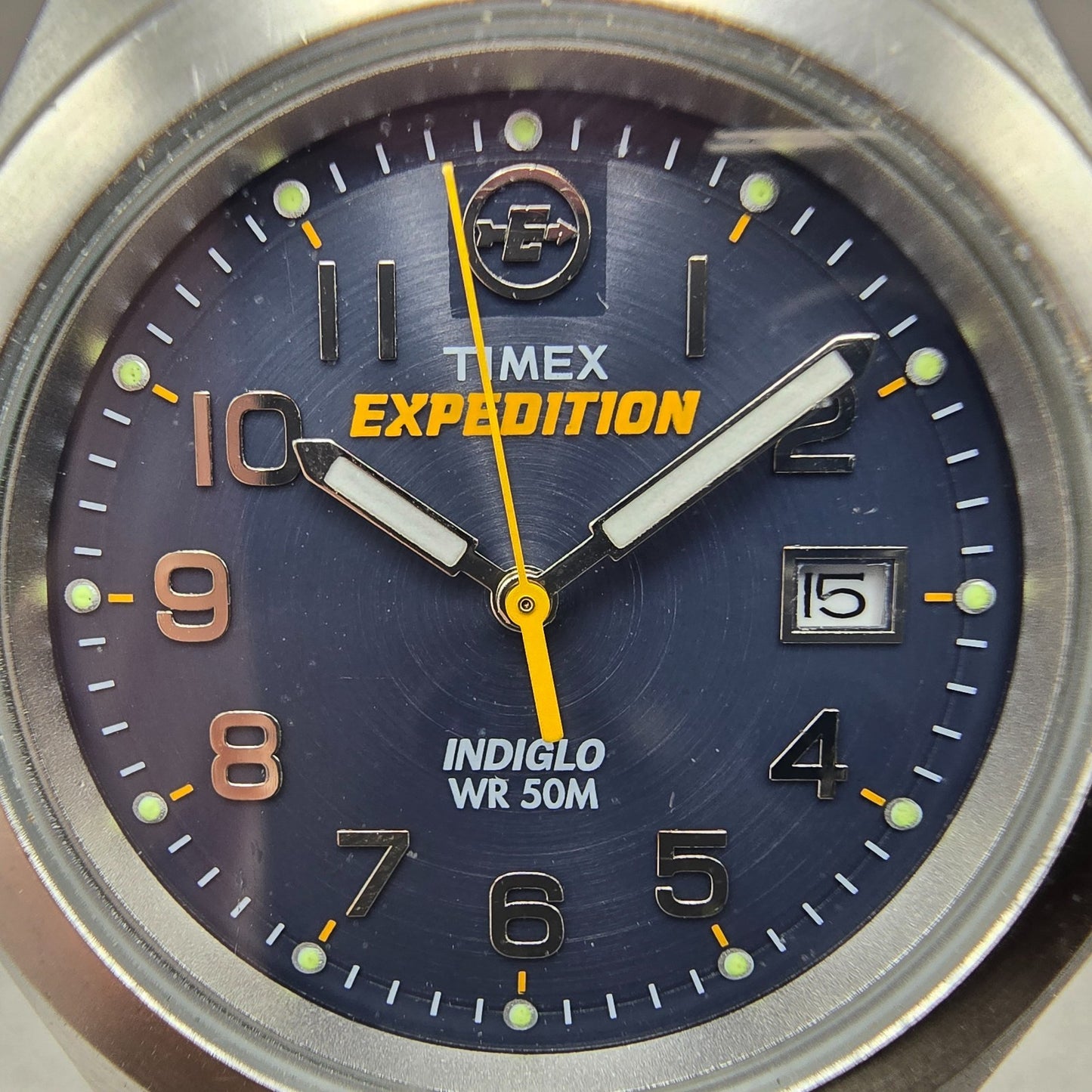 Timex Expedition Watch Men 39mm Blue Dial Silver Tone Date T46861 New Battery1