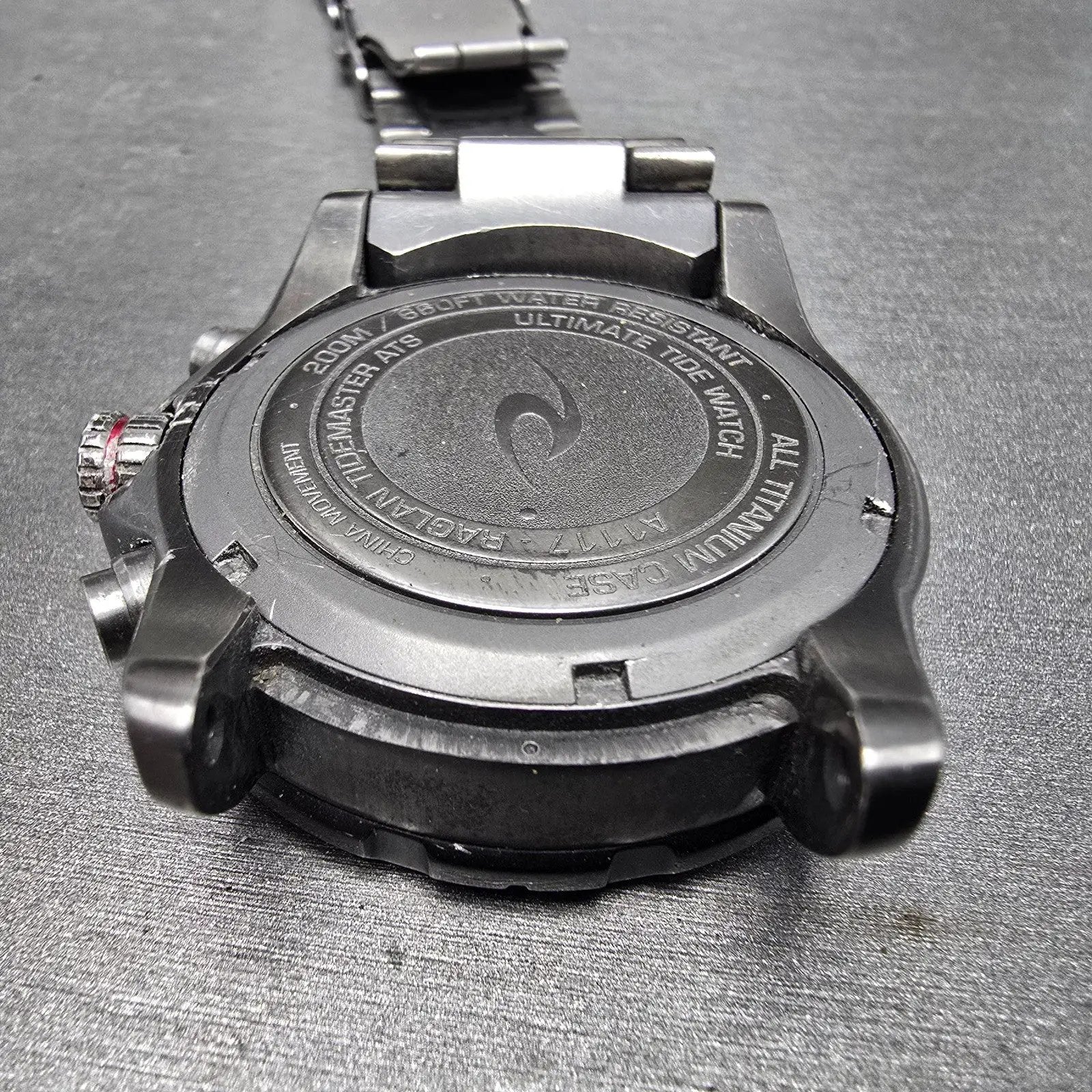 Ripcurl Tidemaster Watch Men 42mm Black Dial Titanium Date READ!!! New Battery11
