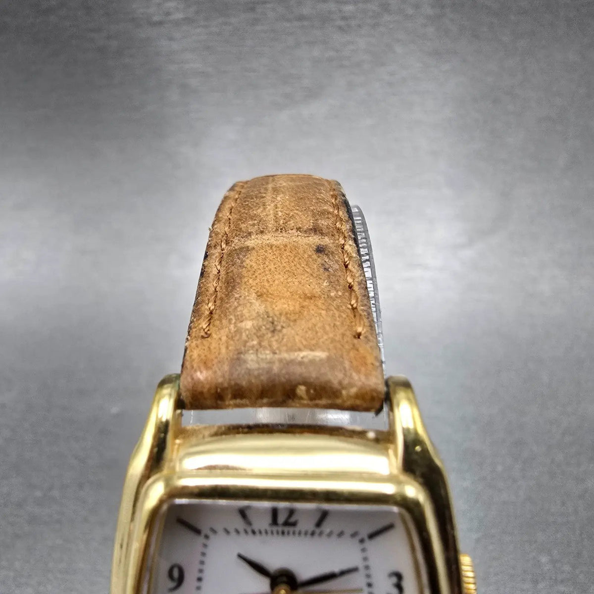 Orvis Dual Time Watch Women 23mm White Dial Gold Tone Rectangle New Battery GT4
