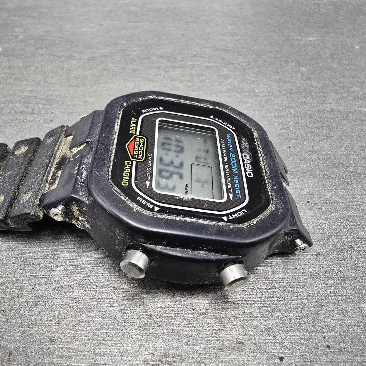 Casio G-Shock DW-5300 Watch Men 42mm Black Alarm Chronograph New Battery VTG5