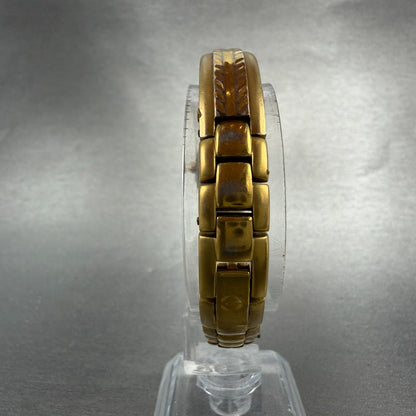 Elgin Watch Women 16mm Black Dial Gold Tone Oval ELB76-017 New Battery7