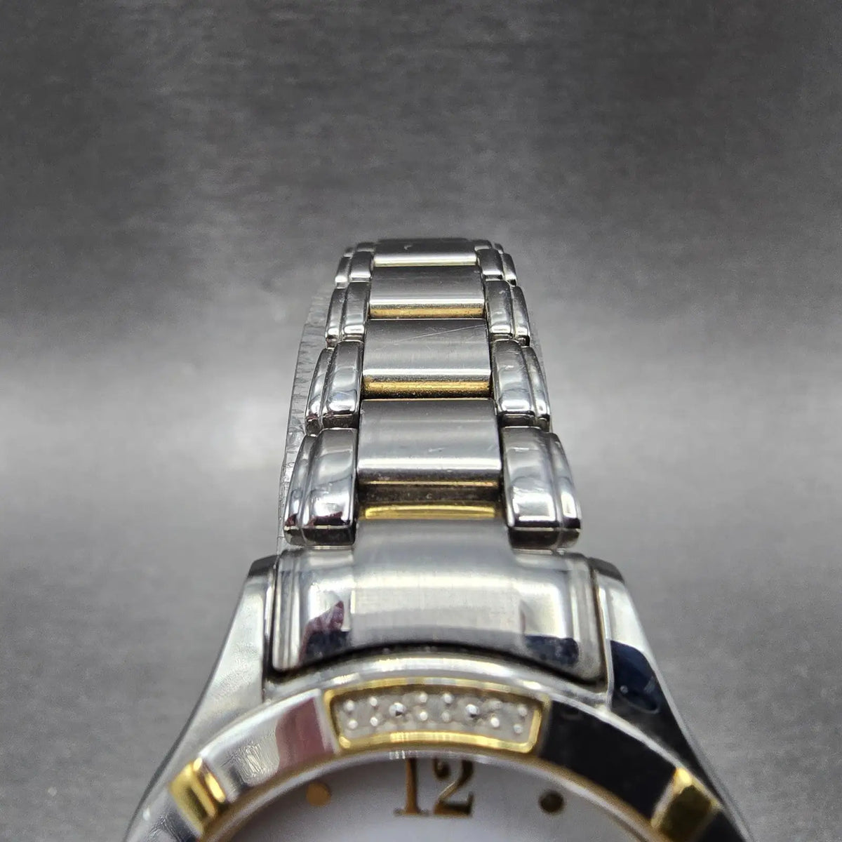 Citizen Eco-Drive Watch Women 30mm White Dial Two Tone Diamonds EM0454-52A Works4