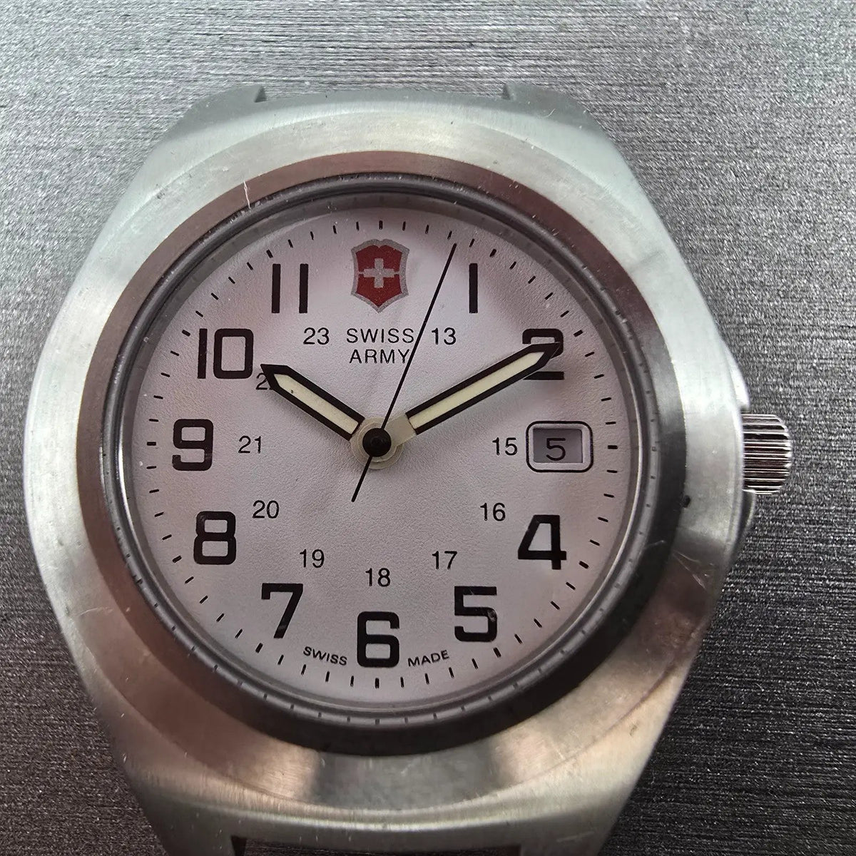 Swiss Army Excursion Watch Women 30mm White Dial Silver Date PARTS 245002