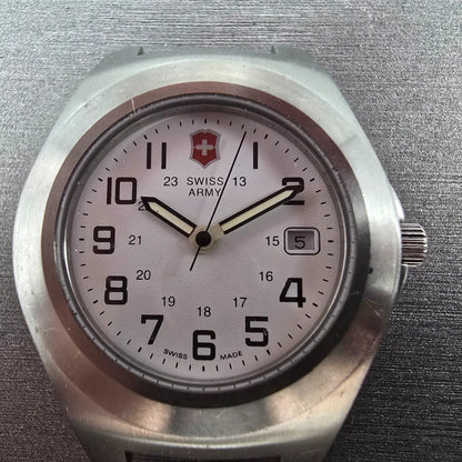 Swiss Army Excursion Watch Women 30mm White Dial Silver Date PARTS 245002