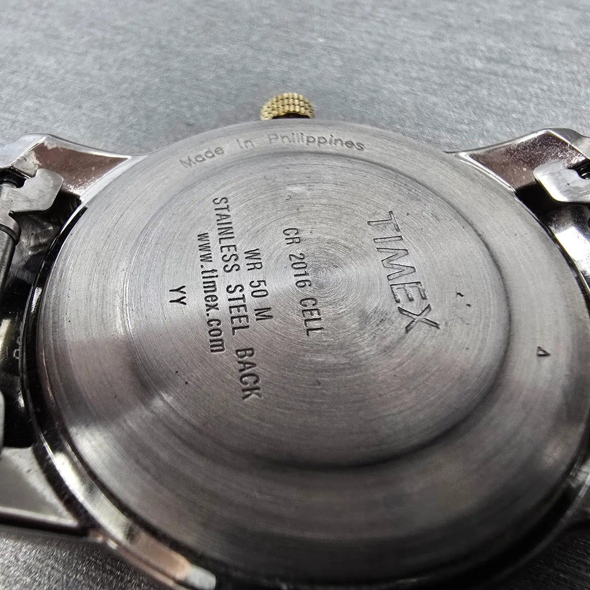 Timex Highland Street Watch Men 39mm Silver Dial Two Tone Daydate Round New Batt9