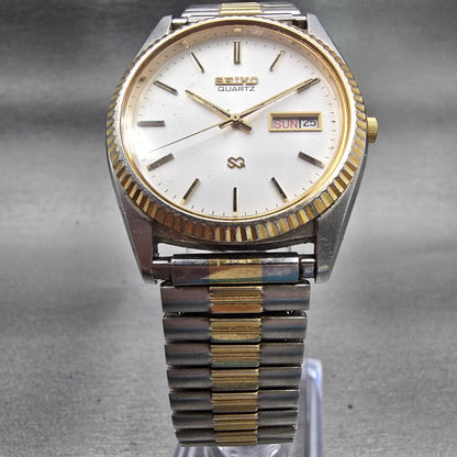 Seiko President Watch Men 36mm Silver Dial Two Tone Daydate 5Y23-8A69 New Batt5