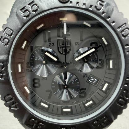 Luminox Navy Seal Colormark Chrono Watch Men 43mm Black Dial Black Tone New Batt1