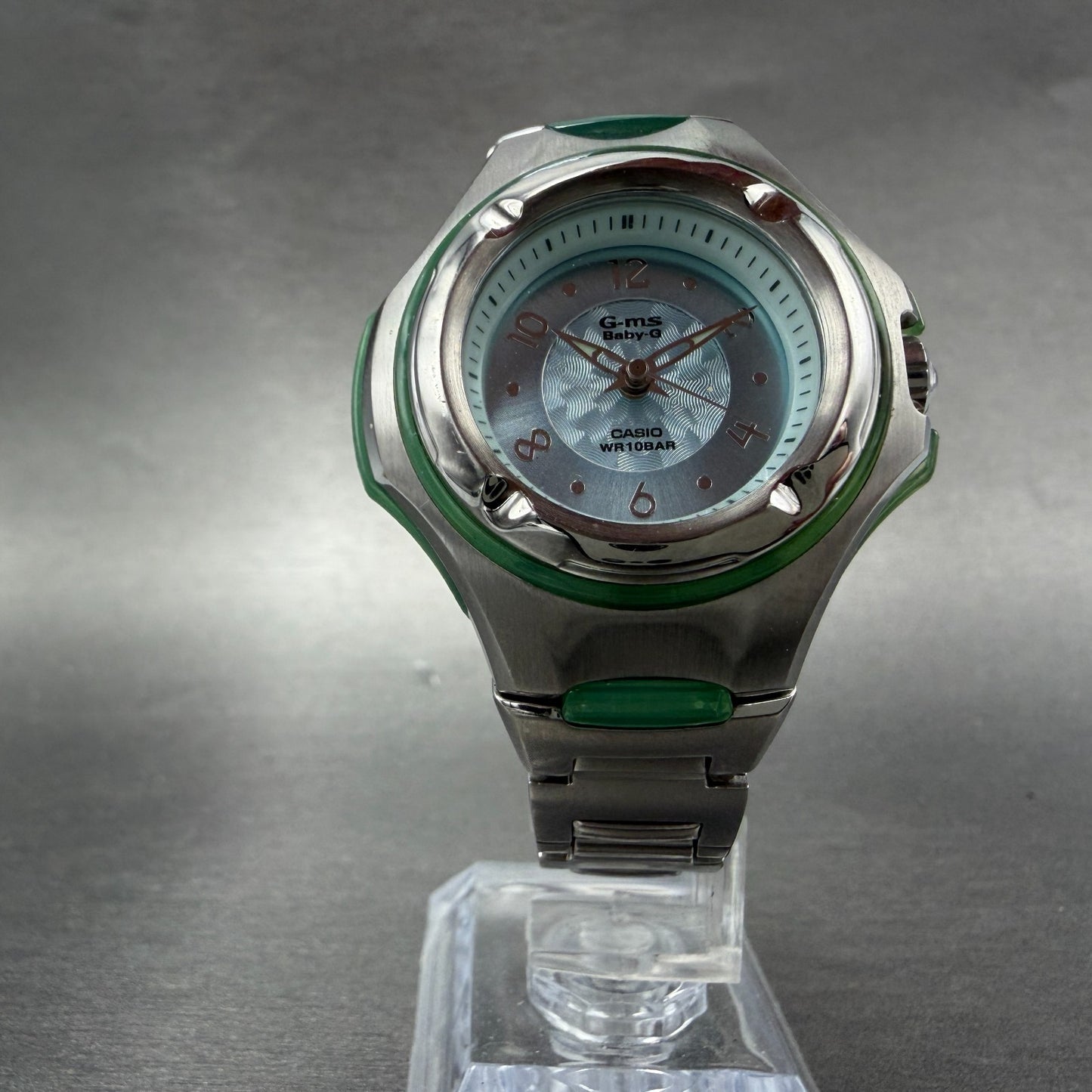Casio Baby-G Watch Women 35mm Blue Dial Silver Tone Round MSG-602 New Battery5