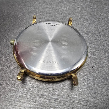 Longines Watch Men 34mm Gold Dial Gold Tone Date Round 7240 Cal 156 PARTS8