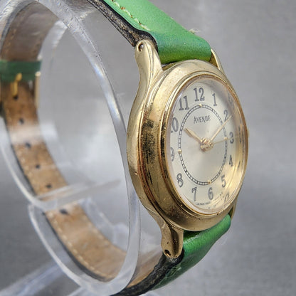 Seiko Avenue Watch Women 22mm Gold Dial Gold Tone Round 4N210510 New Battery3