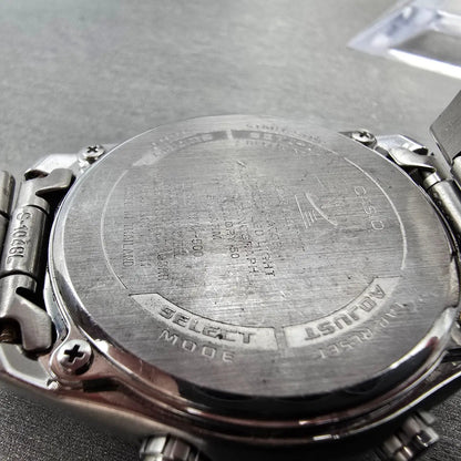 Casio Wave Ceptor WVQ-500 Watch Men 42mm Gray Dial Steel Alarm Chrono PARTS10