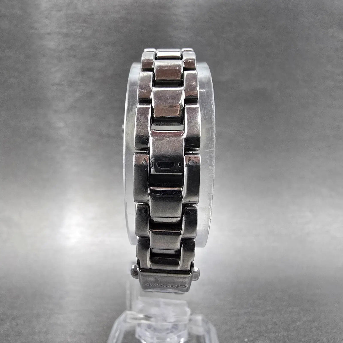 Citizen Axiom Eco-Drive Watch Women 28mm Black Dial Steel Round EM0636-55F Runs7
