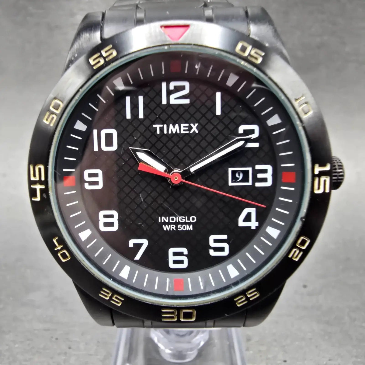 Timex Fieldstone Watch Men 42mm Black Dial Black Tone Date TW2P61600 New Battery0