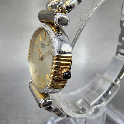 Seiko Watch Women 22mm Champagne Dial Two Tone Hexagon 23206190 New Battery2