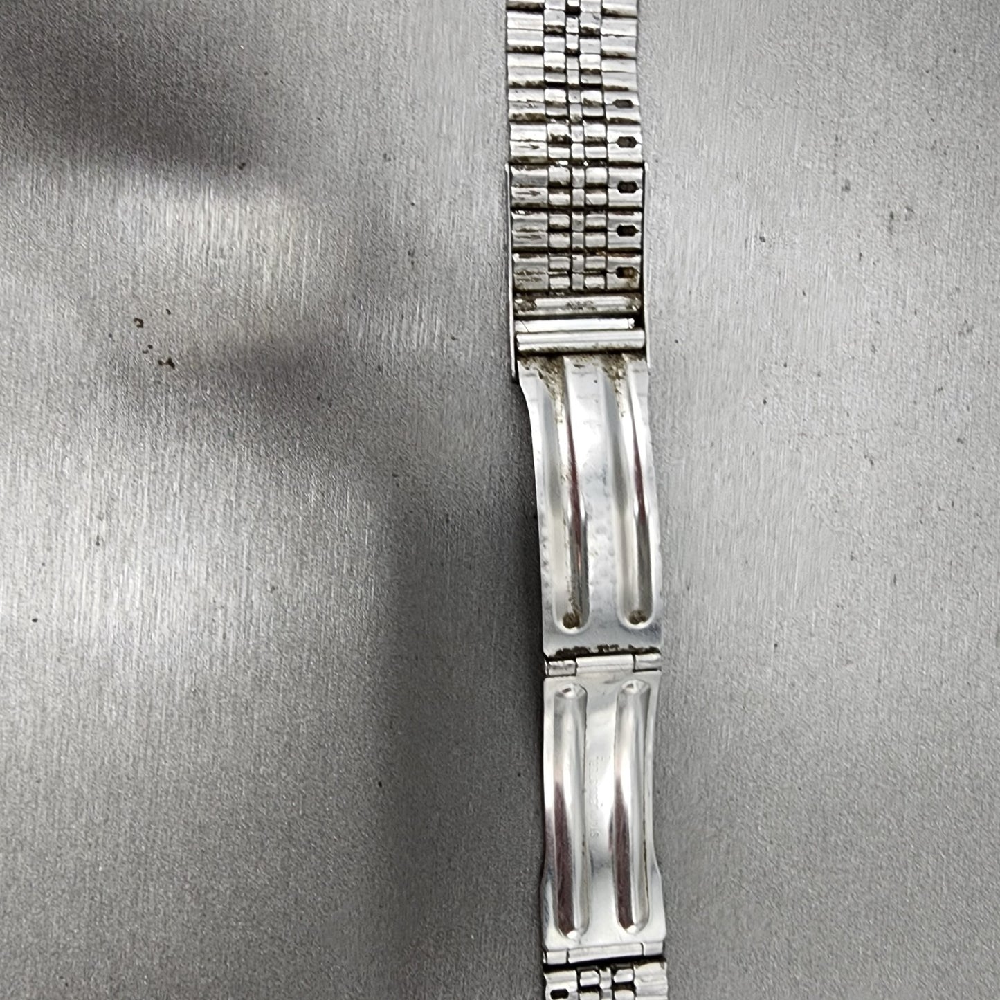 VTG Seiko Watch Bracelet 20mm Stainless Steel 5 Link Tri Folding Clasp no endlin10