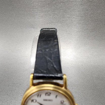 Seiko Watch Women 23mm White Dial Gold Tone Round 1n010ba New Battery4
