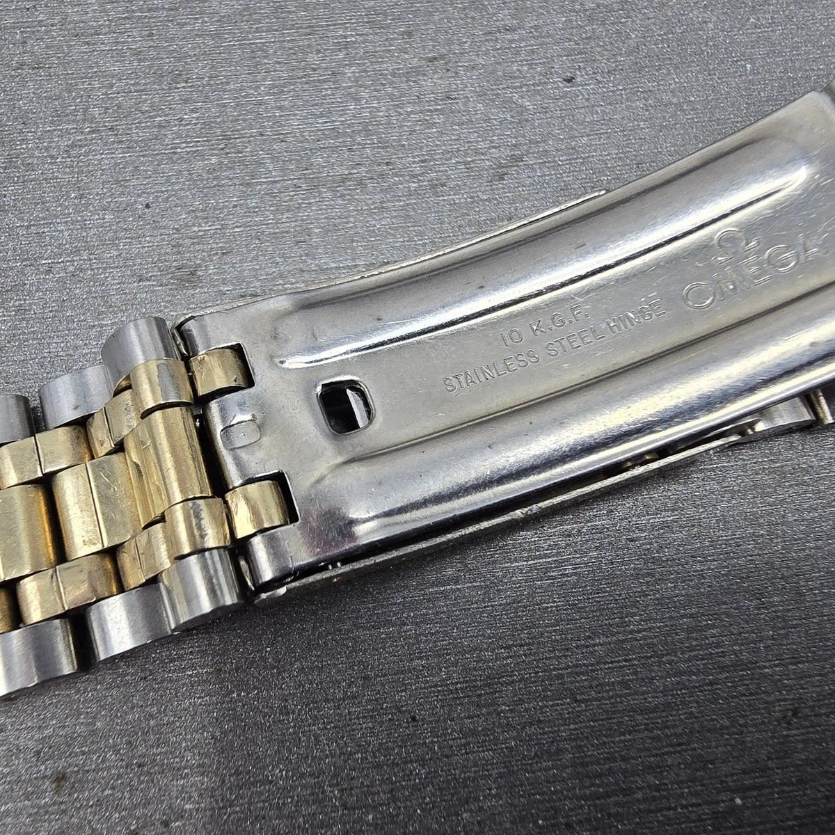 Omega Bracelet Two Tone Stainless Steel 10K Gold Filled 18.8mm Vintage11