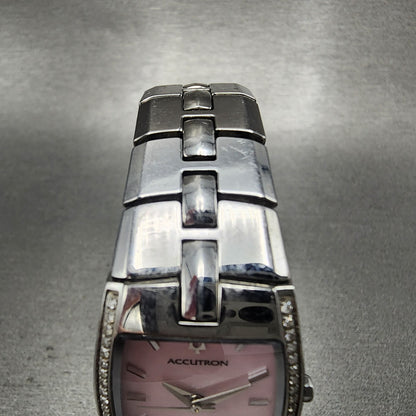 Bulova Accutron Watch Women 22mm MOP Dial Steel NO BACK !!!! 26R33 New Battery4