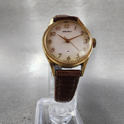 Seiko Watch Women 23mm White Dial Gold Plated Manual Wind 11040031 Runs6