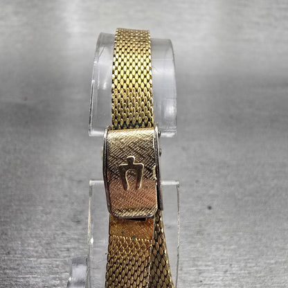 Bulova Watch Women 17mm Green Dial Gold Tone Oval Manual Wind Runs Vintage7