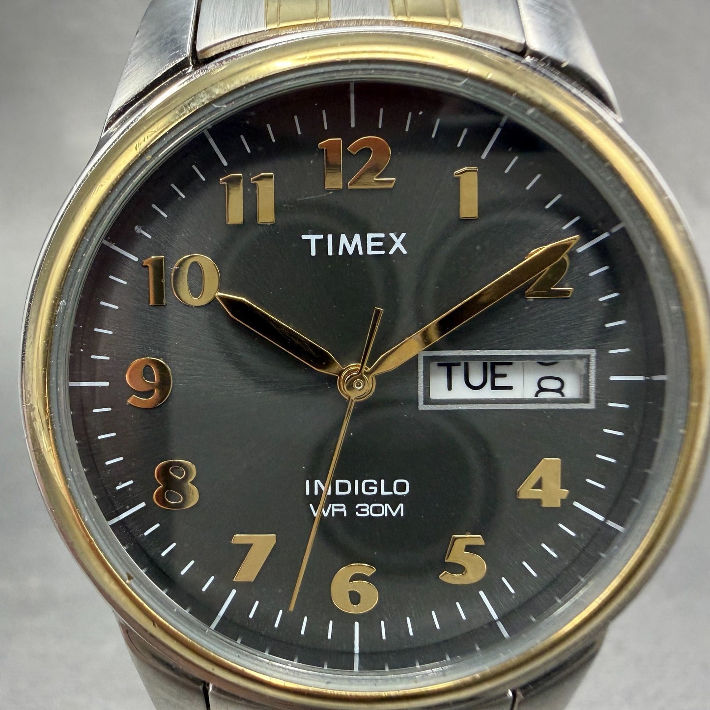 Timex Charles Street Watch Men 36mm Gray Dial Two Tone Daydate T26481 NewBattery1
