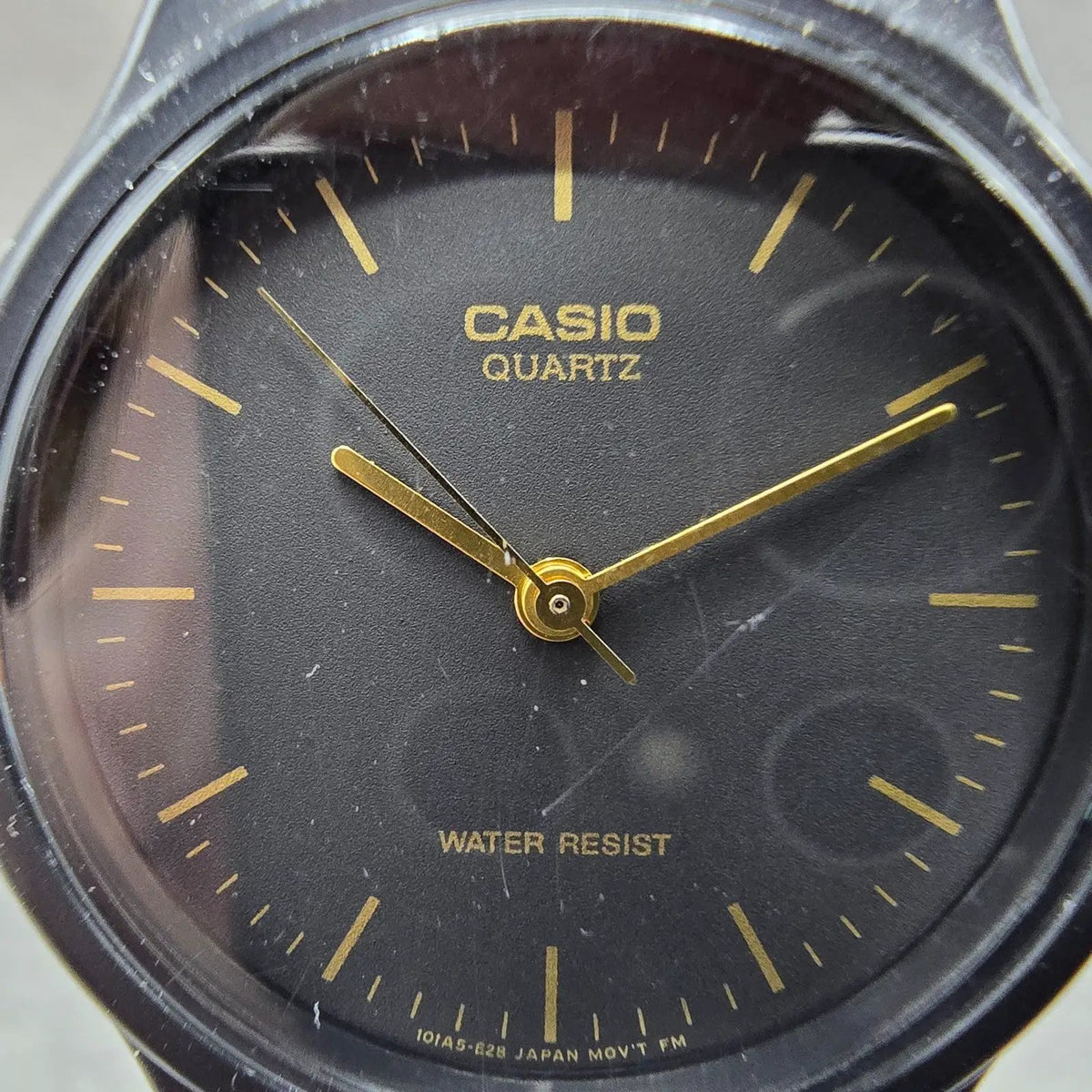 Casio Watch Men 33mm Black Dial Black Tone Round MQ-24 New Battery Gold JP1