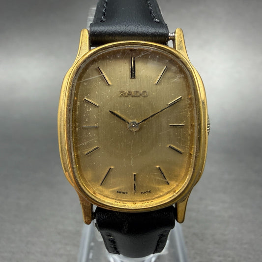Rado Watch Women 22mm Gold Dial Gold Tone Oval Manual Wind Runs VTG 322.7881.20