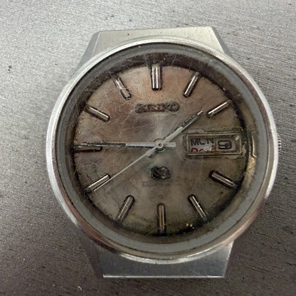 Seiko SQ Watch Men 36mm Silver Dial Silver Tone Daydate Round 0903-7019 PARTS2