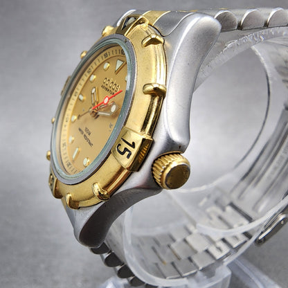 Adidas Adventure Dive Watch Women 29mm Gold Dial Two Tone Date Round New Battery2