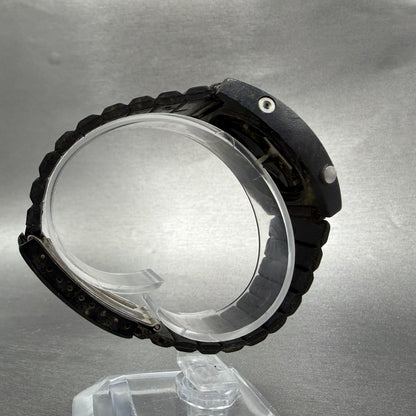 Texas Instruments Red Led Watch Men 31mm Black Silver Tone Round NO BACK PARTS9